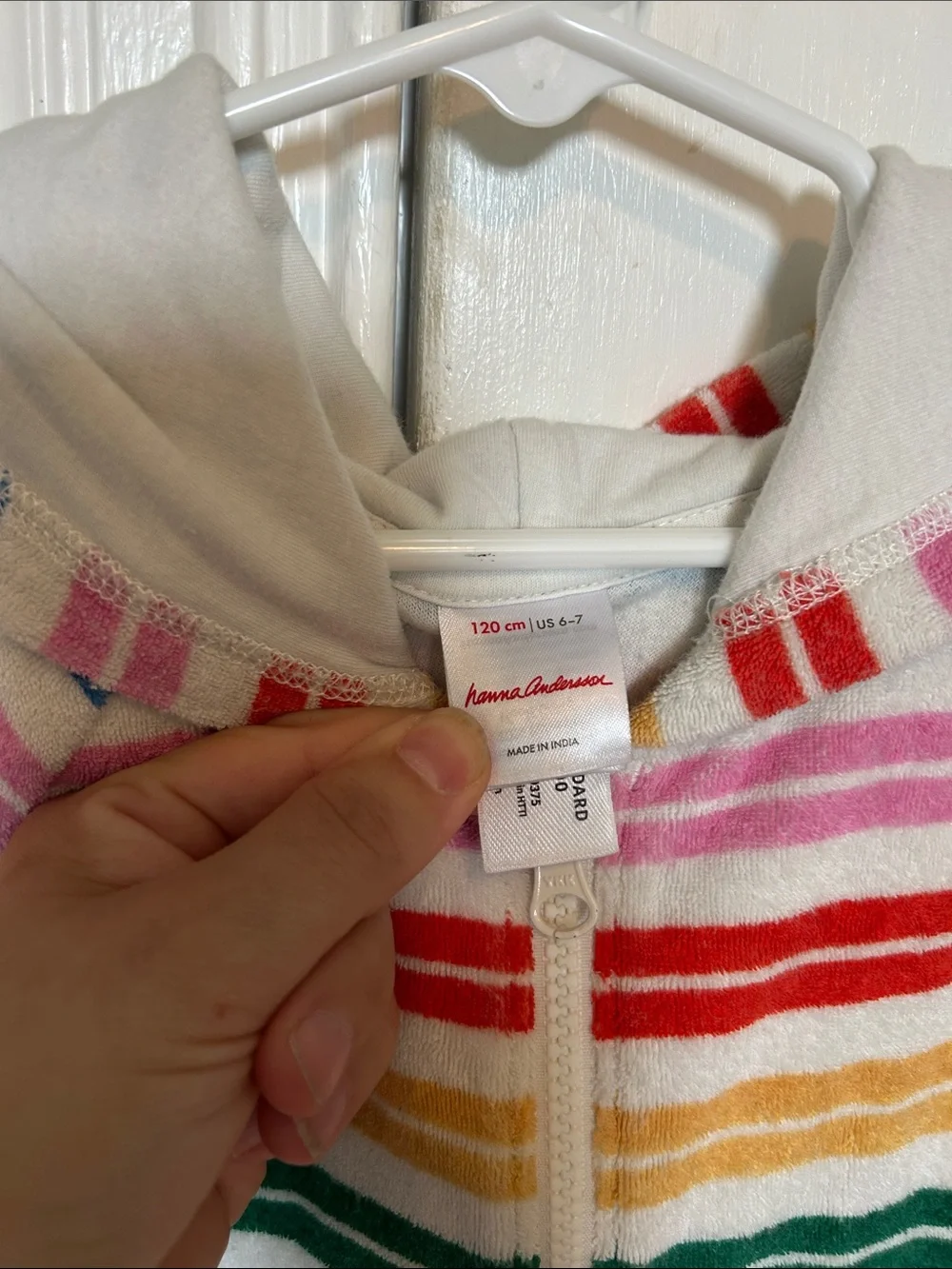 Hanna Andersson Rainbow Striped Terry Pool Zip Cover up